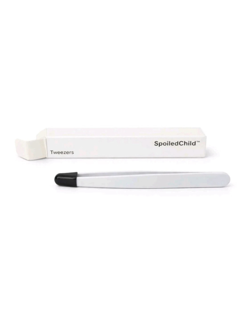 Spoiled Child White Slanted Tweezers Professional Grooming Tool Beauty New